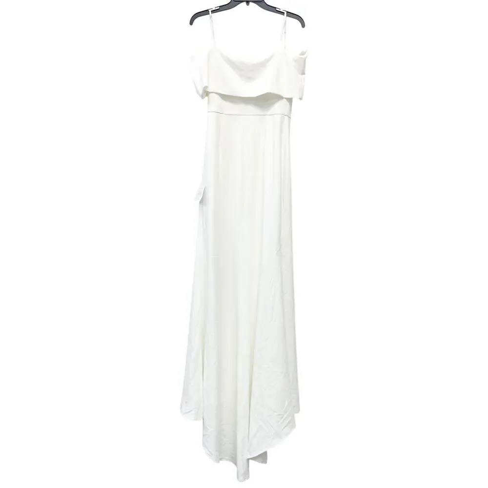 Lulus‎ Womens Exceptional Romance White Off the Shoulder Mermaid Maxi Dress XL - Picture 3 of 13